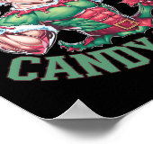 Funny Christmas Elf Gym Workout Gains And Candy Ca Poster (Hoek)