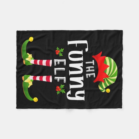Funny Christmas Elf Matching Pajama X-mas Party Fleece Deken (Voorkant (Horizontaal))