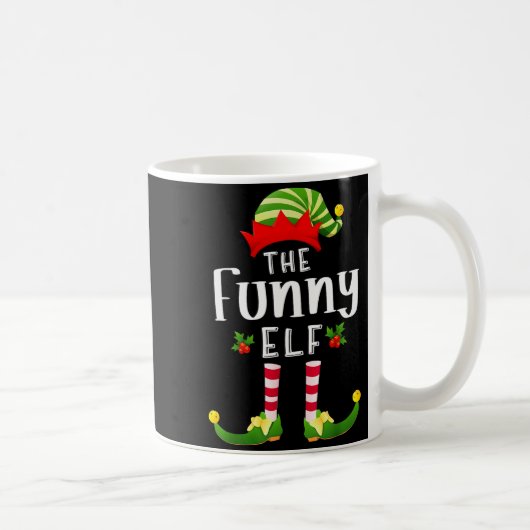 Funny Christmas Elf Matching Pajama X-mas Party Koffiemok (Rechts)