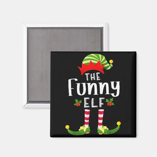Funny Christmas Elf Matching Pajama X-mas Party  Magneet (Voorkant / Achterkant)