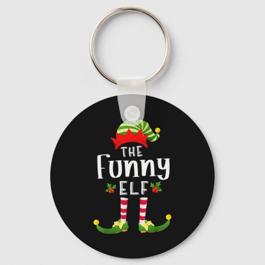 Funny Christmas Elf Matching Pajama X-mas Party  Sleutelhanger (Voorkant)