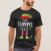 Funny Christmas Elf Matching Pajama X-mas Party T-shirt (Voorkant)