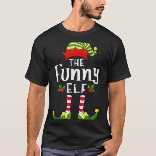 Funny Christmas Elf Matching Pajama X-mas Party  T-shirt (Voorkant)