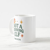 Funny Christmas Elf Morning Lazy Personalized Koffiemok (Voorkant links)