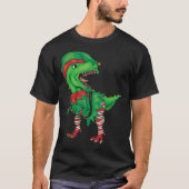 Funny Christmas Elf T-Rex T-shirt (Voorkant)