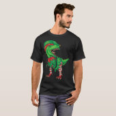 Funny Christmas Elf T-Rex T-shirt (Voorkant volledig)