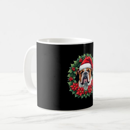 Funny Christmas English Bulldog Tank Top Koffiemok (Voorkant links)