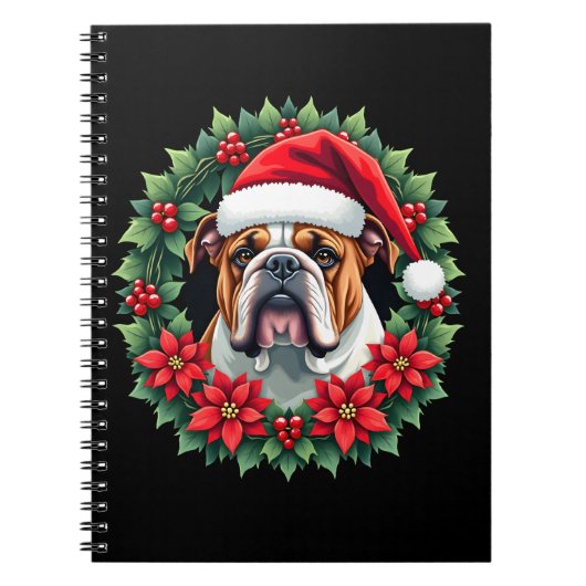 Funny Christmas English Bulldog Tank Top Notitieboek (Voorkant)