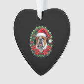 Funny Christmas English Bulldog Tank Top Ornament (voorkant)
