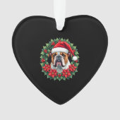 Funny Christmas English Bulldog Tank Top Ornament (voorkant)