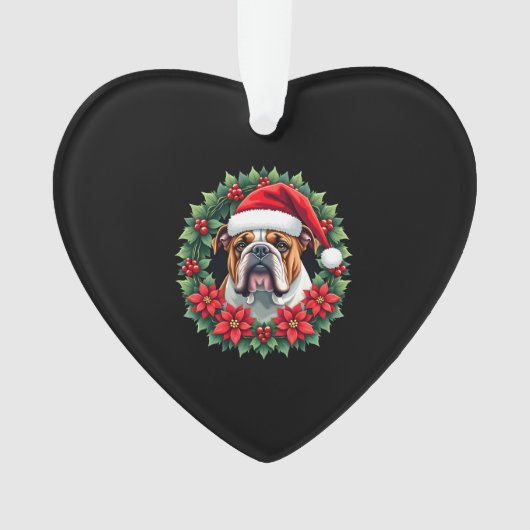 Funny Christmas English Bulldog Tank Top Ornament (voorkant)