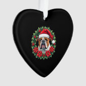 Funny Christmas English Bulldog Tank Top Ornament (voorkant)