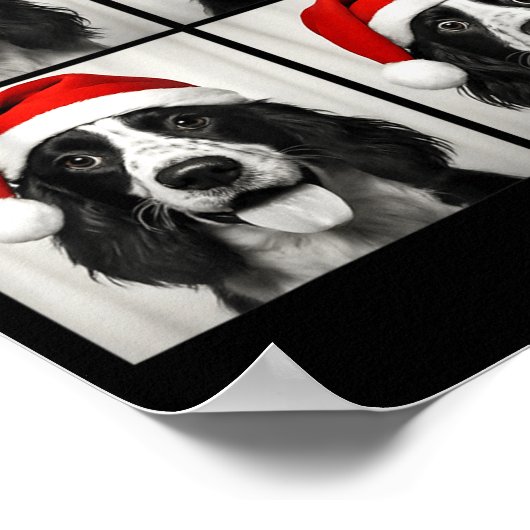 Funny Christmas English Springer Spaniel Santa Pho Poster (Hoek)