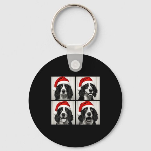 Funny Christmas English Springer Spaniel Santa Pho Sleutelhanger (Voorkant)