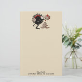 Funny Christmas Evil Bug geeft Cadeau Briefpapier (Staand voorkant)
