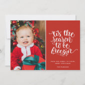 Funny Christmas Familie Foto Plaid Kaart (Voorkant)