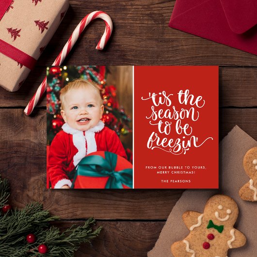 Funny Christmas Familie Foto Plaid Kaart