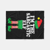 Funny Christmas Family I'm The Sarcastic Elf  Fleece Deken (Voorkant (Horizontaal))