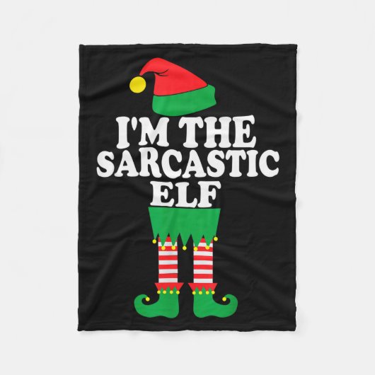 Funny Christmas Family I'm The Sarcastic Elf  Fleece Deken (Voorkant)