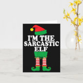 Funny Christmas Family I'm The Sarcastic Elf  Kaart (Gele Bloem)