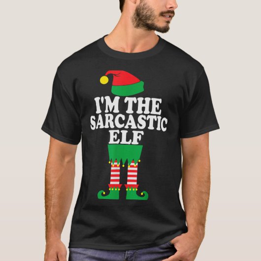 Funny Christmas Family I'm The Sarcastic Elf T-shirt (Voorkant)