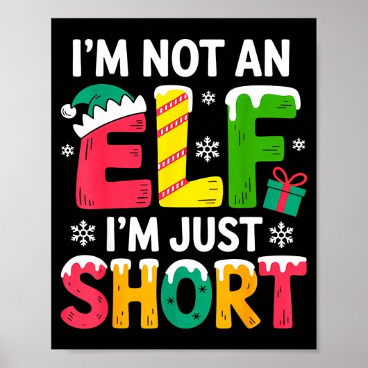 Funny Christmas Family Pajamas I'm Not An Elf I'm  Poster (Voorkant)