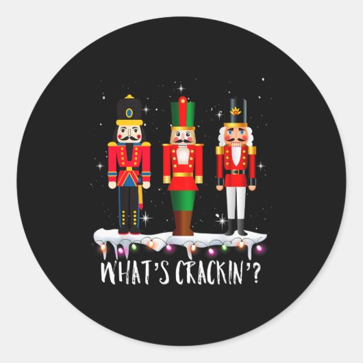 Funny Christmas Family Whats Crackin_ Nutcracker - Ronde Sticker (Voorkant)
