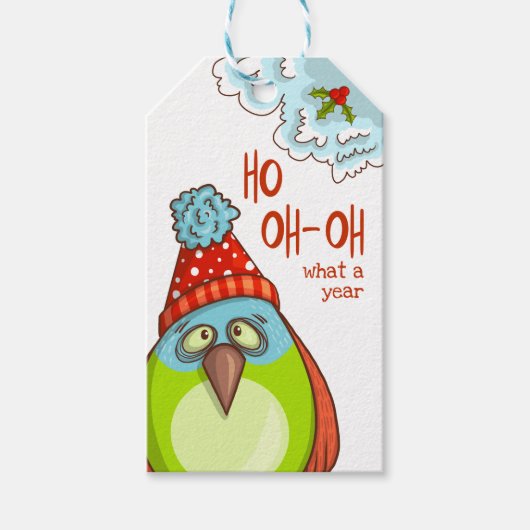 Funny Christmas Feestdagen Gezegden Feestvogel Cadeaulabel (Voorkant)