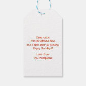 Funny Christmas Feestdagen Gezegden Feestvogel Cadeaulabel (Achterkant)