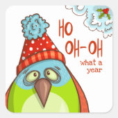 Funny Christmas Feestdagen Gezegden Feestvogel Vierkante Sticker (Voorkant)
