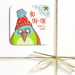 Funny Christmas Feestdagen Gezegden Feestvogel Vierkante Sticker<br><div class="desc">Het ontwerp van deze kerstvogels is voorzien van de tekst "Ho Oh Oh oh wat een jaar" in de hedendaagse typografie #christmas #christmasstickers #stickers #giftwrapping #giftwrappingsupplies #party #christmasparty #stationery #feestdagen #festive #bird feestdagen</div>