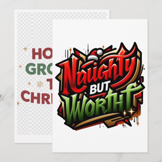 funny Christmas 🤶  Feestdagenkaart (Voorkant / Achterkant)