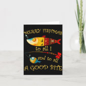Funny Christmas Fisherman's Merry Fishmas To All F Kaart (Voorkant)