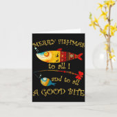 Funny Christmas Fisherman's Merry Fishmas To All F Kaart (Gele Bloem)