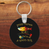 Funny Christmas Fisherman's Merry Fishmas To All F Sleutelhanger (Voorkant)