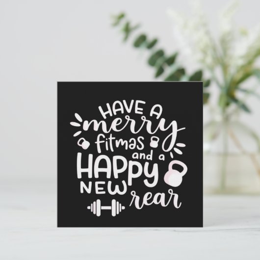 Funny Christmas Fitness Sarcastic Gym Holiday Gift Kaart (Staand voorkant)