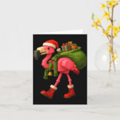Funny Christmas Flamingo Santa Holiday Design Kaart (Gele Bloem)