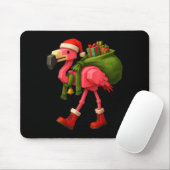 Funny Christmas Flamingo Santa Holiday Design  Muismat (Met muis)