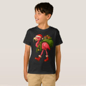 Funny Christmas Flamingo Santa Holiday Design T-shirt (Voorkant volledig)