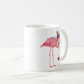 Funny Christmas Flamingo with Wine Koffiemok (Voorkant rechts)