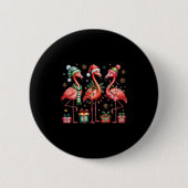 Funny Christmas Flamingos  Ronde Button 5,7 Cm (Voorkant)