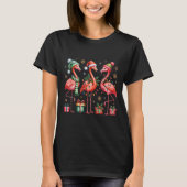 Funny Christmas Flamingos  T-shirt (Voorkant)