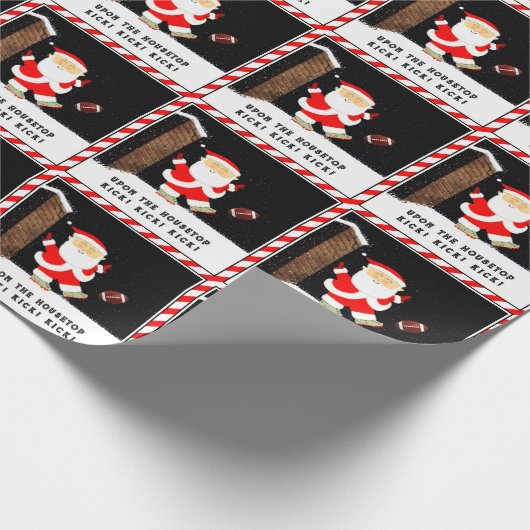 Funny Christmas Football Gift Cadeaupapier (Hoek)