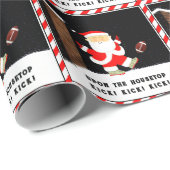 Funny Christmas Football Gift Cadeaupapier (Rol Hoek)