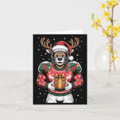 Funny Christmas Football Reindeer  Kaart (Gele Bloem)
