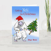 Funny Christmas for Boss, Are You Yeti Yet? Feestdagen Kaart (Voorkant)