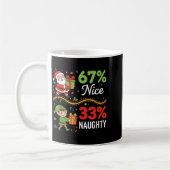 Funny Christmas For Men Women 67% Nice 33% Naughty Koffiemok (Links)