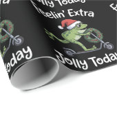 Funny Christmas Frog Feeling Extra Jolly Today  Cadeaupapier (Rol Hoek)