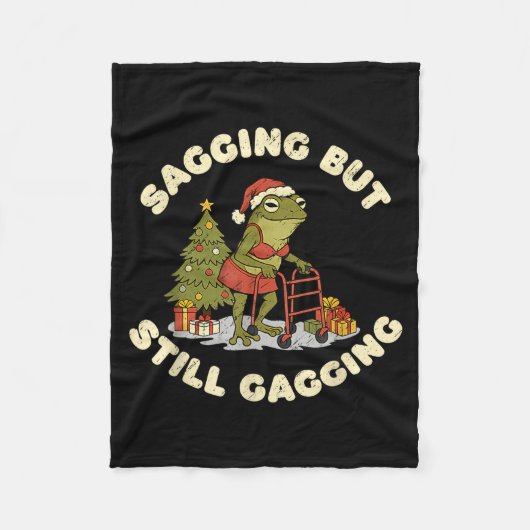 Funny Christmas Frog Sagging But Still Gagging Fro Fleece Deken (Voorkant)