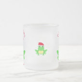 Funny Christmas Frog Santa Hat Novelty Frosted Mok (Center)